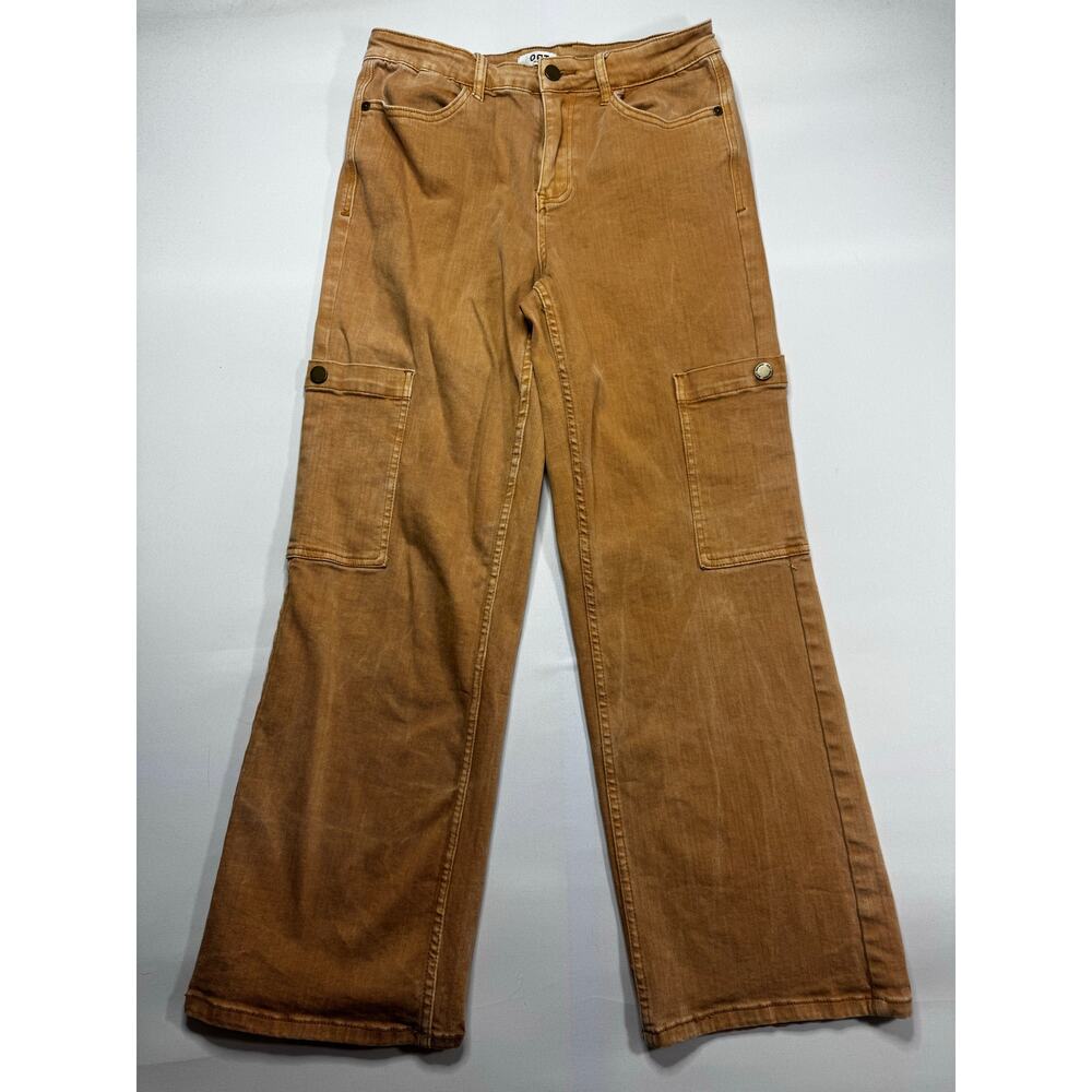 OAT New York Women's Straight Leg Tan Cargo Stretch Denim Jeans - Size 28x28